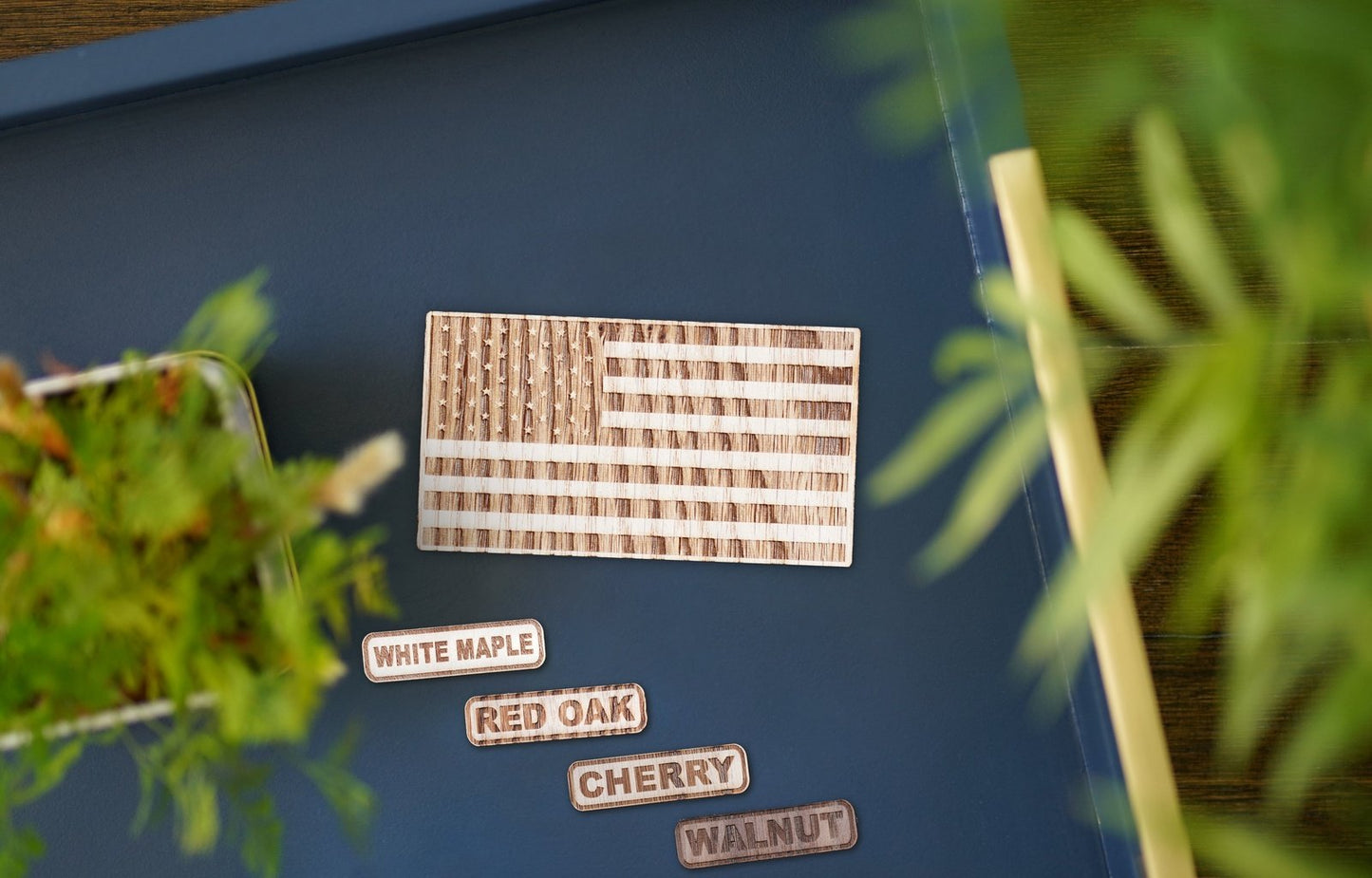 American Flag Wooden Sticker | 11