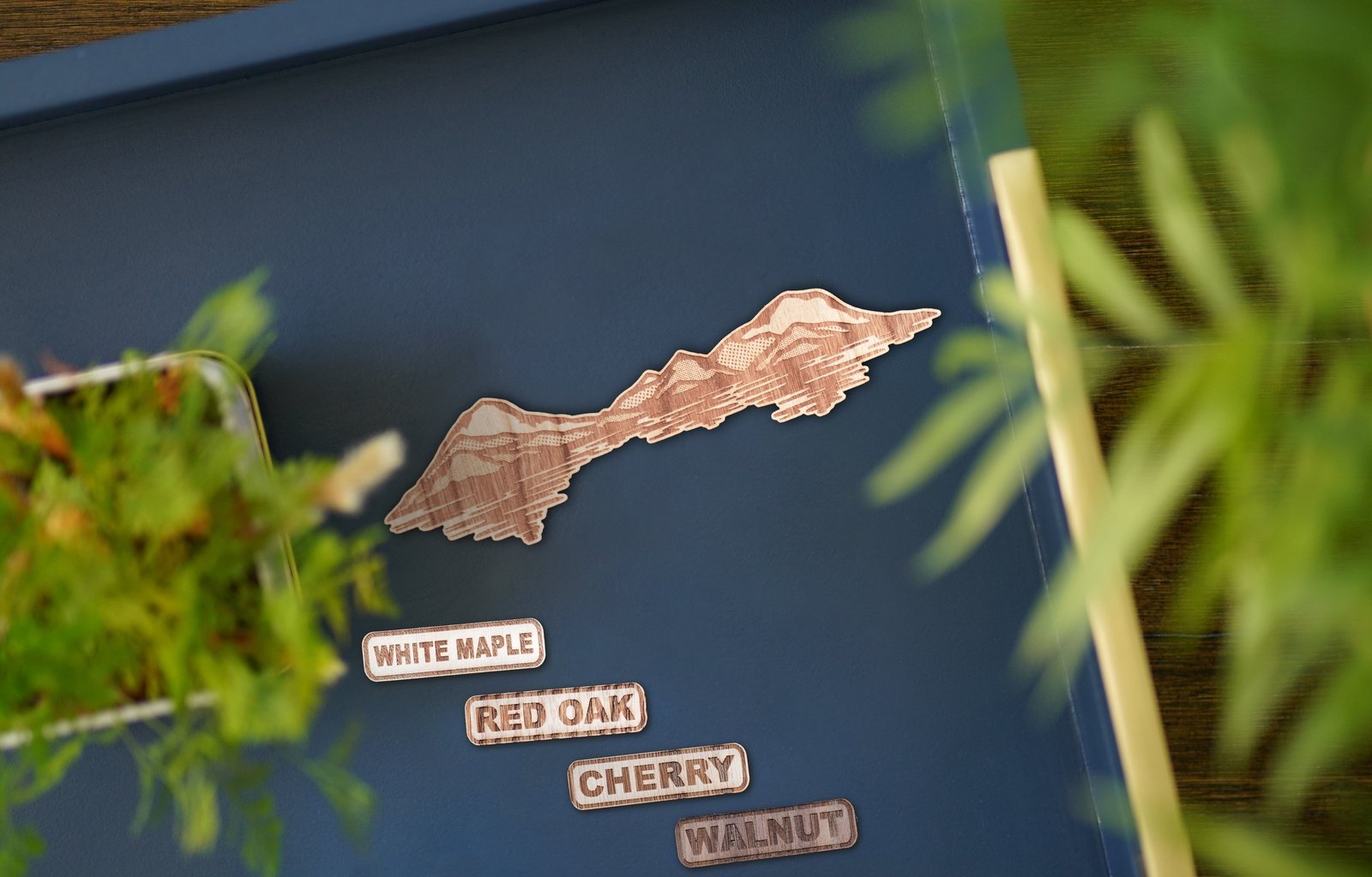 Mountains and Water Wooden Sticker | 12