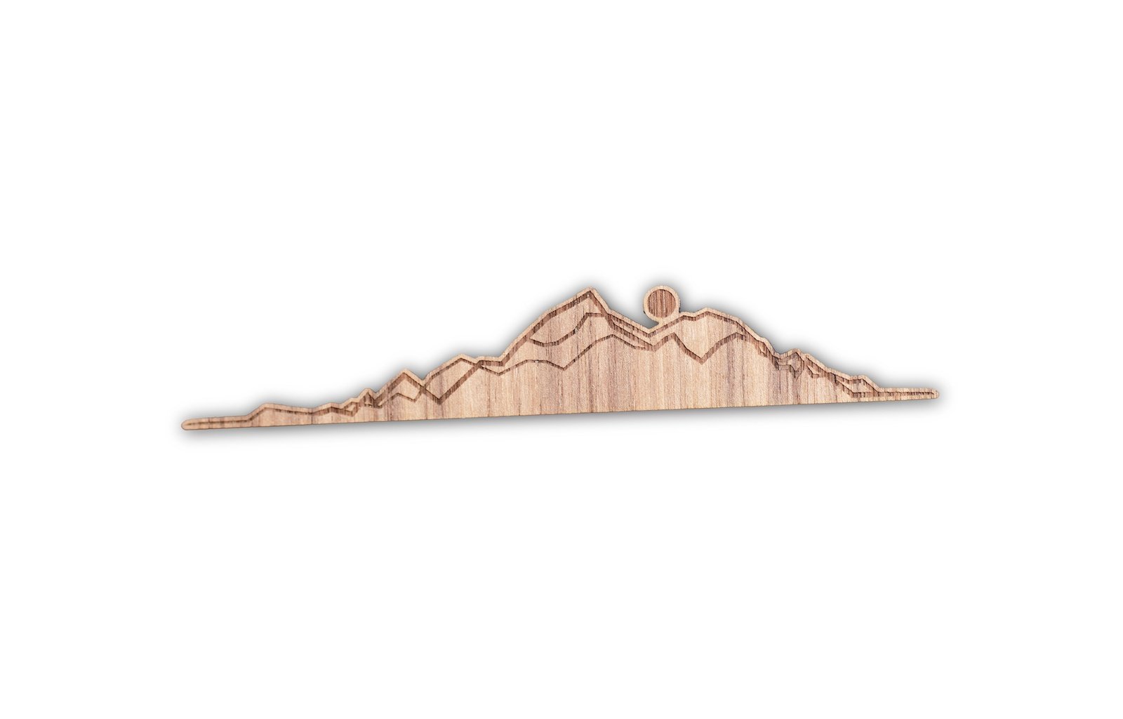 Line Art Mountain Range Wooden Sticker | 13