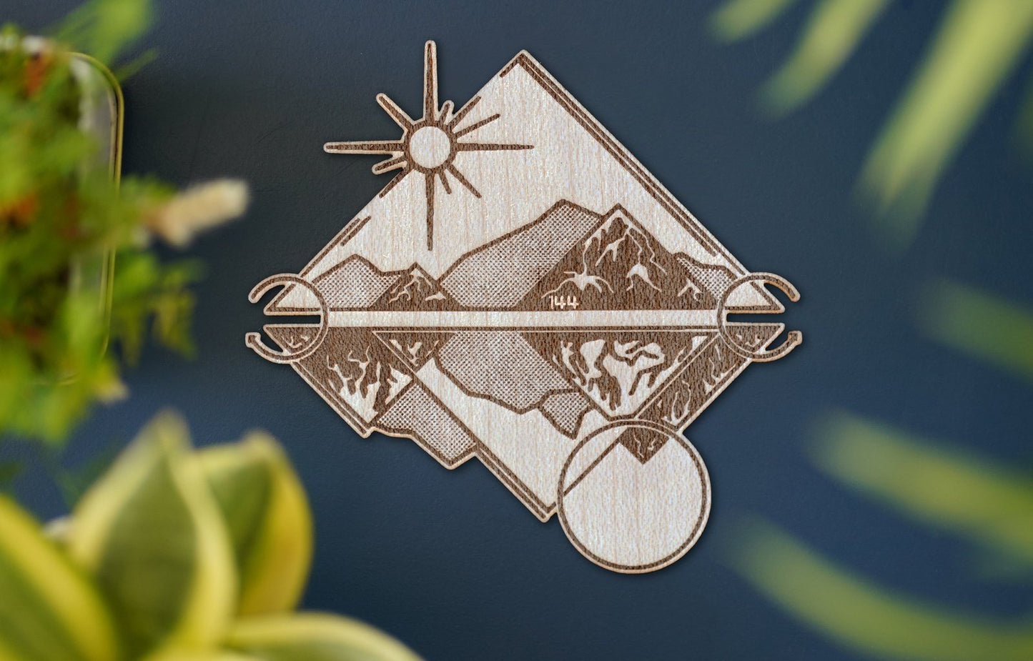 144 | Geometric Triangle Mountains Sun and Moon