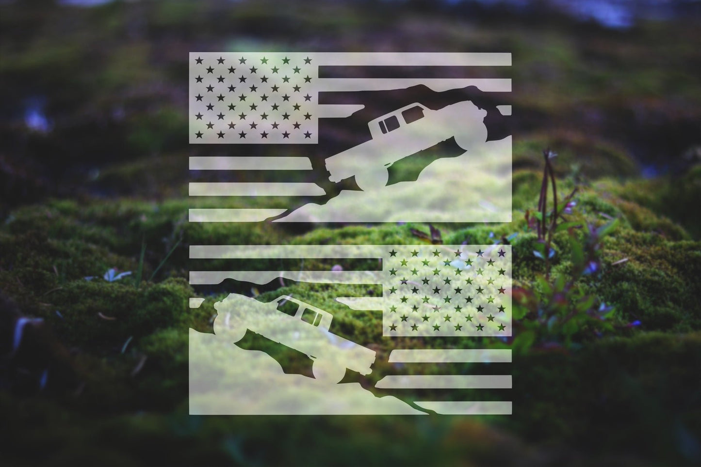 Mirrored Pair of American Flag Vinyl Decals for Gladiator JT | 213P