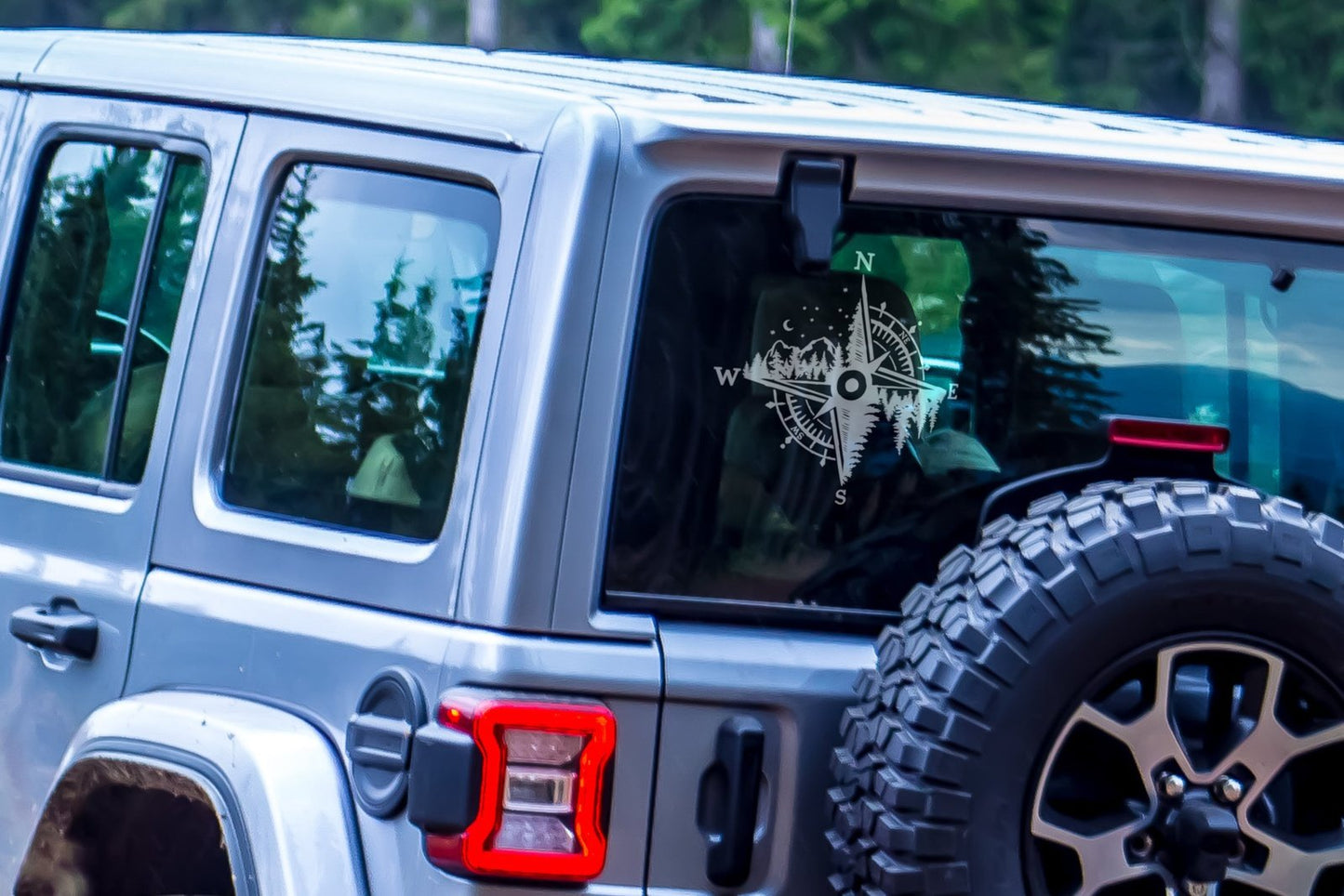 Mountains and Forest Compass Vinyl Decal | 277