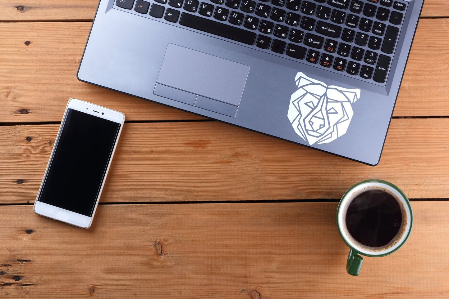 Geometric Bear Head Viny Decal | 283