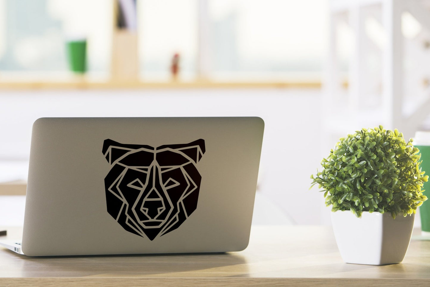 Geometric Bear Head Viny Decal | 283