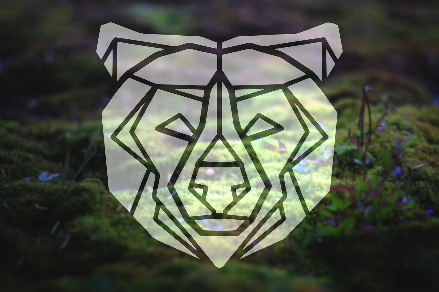 Geometric Bear Head Viny Decal | 283