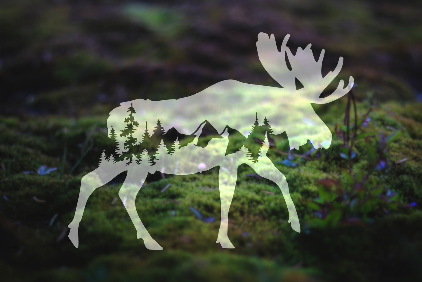 Mountain Moose Silhouette Vinyl Decal | 293