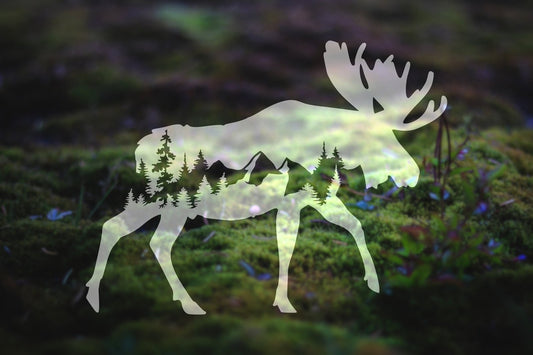 Mountain Moose Silhouette Vinyl Decal | 293