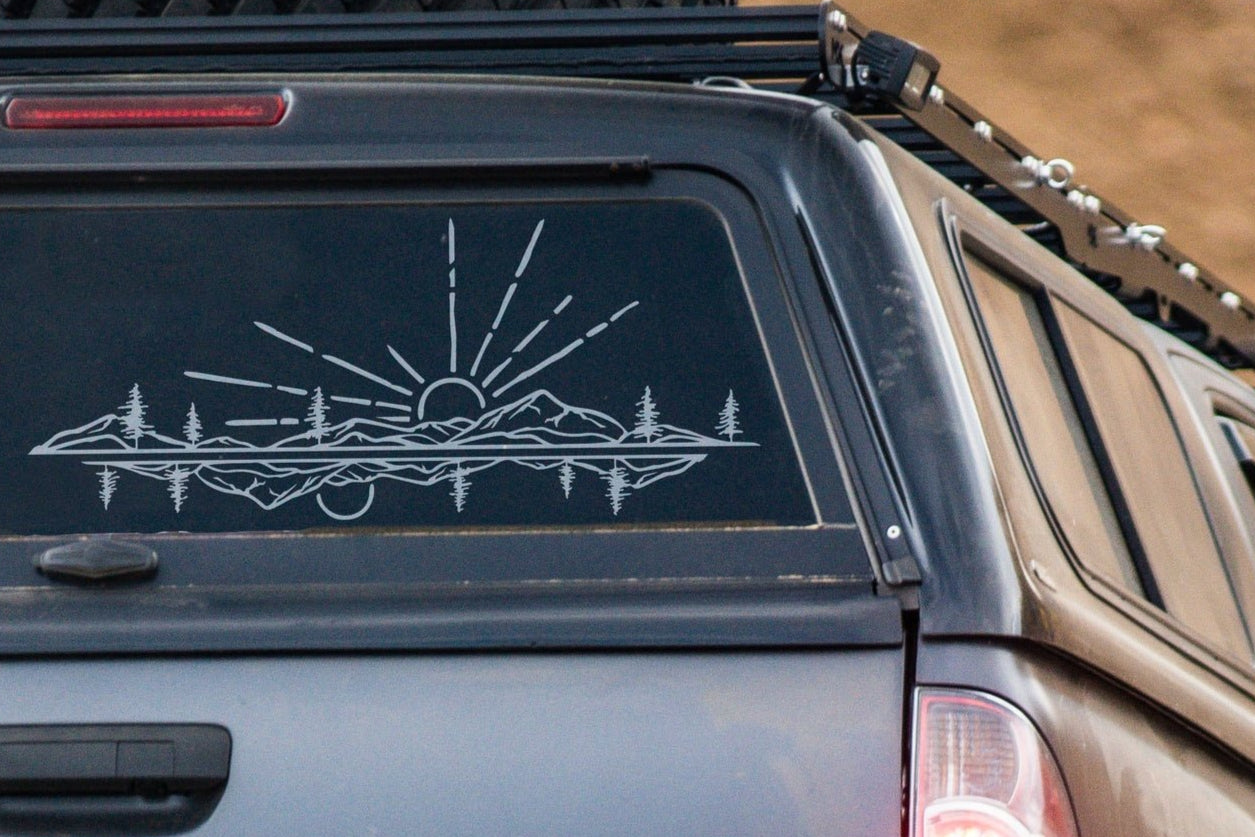Mountain Sunset and Moon Vinyl Decal | 304