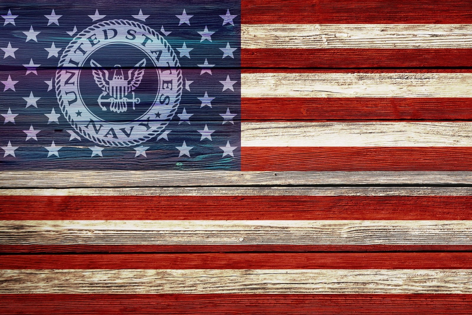 American Flag Navy Star Union Vinyl Decal or Stencil | 309