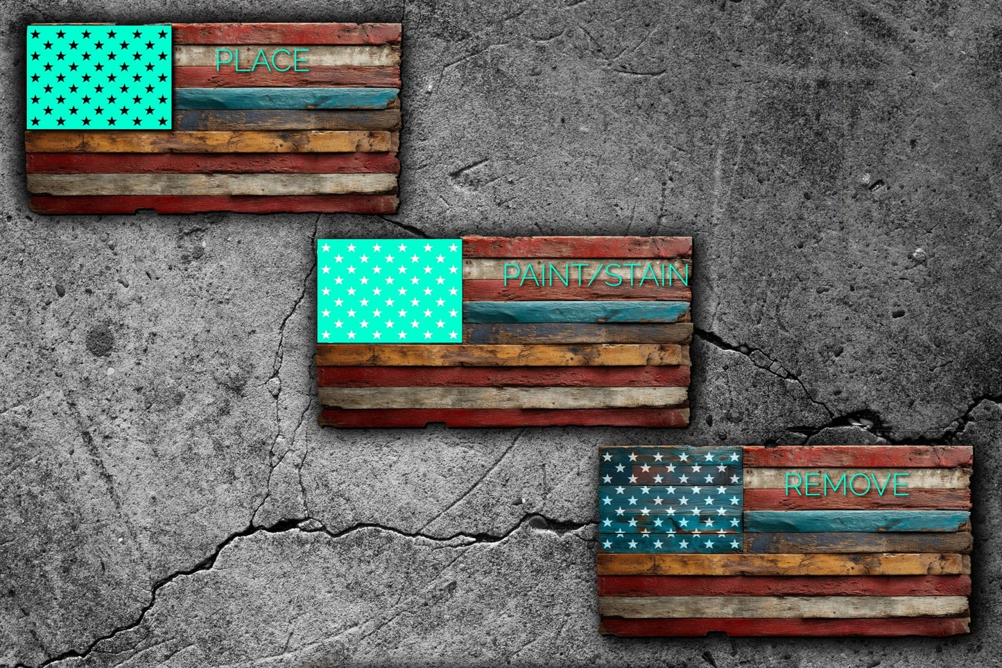 American Flag Star Union Stencil | 317