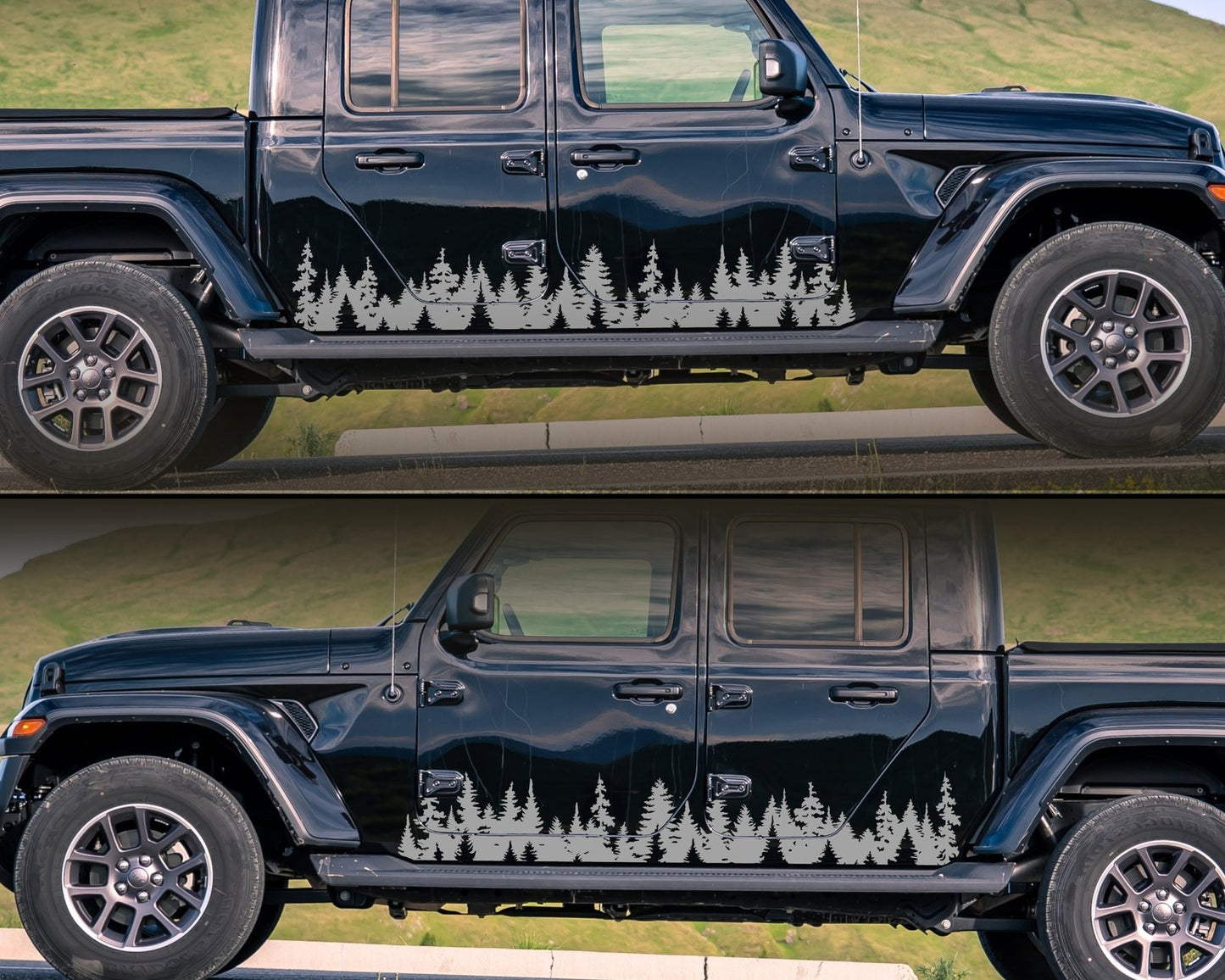 Mirrored PAIR of Forest Banner Vinyl Decals | 107P