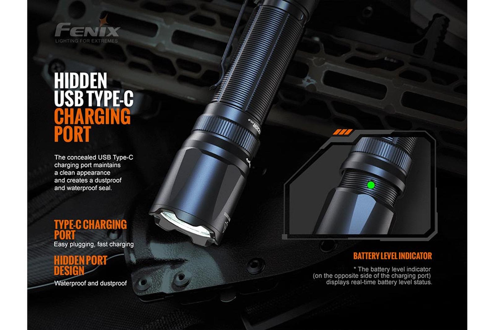 Fenix TK20R V2.0 Rechargeable Flashlight with FREE T5 Tactical Pen optional