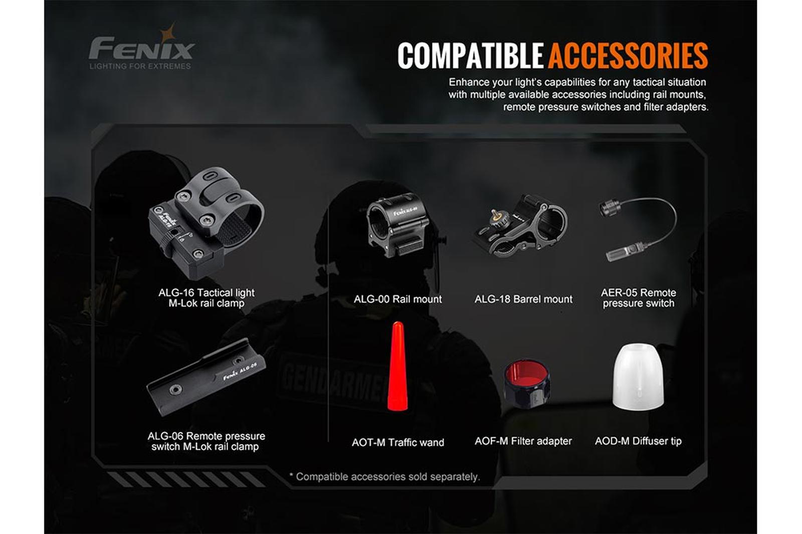 Fenix TK20R V2.0 Rechargeable Flashlight with FREE T5 Tactical Pen optional
