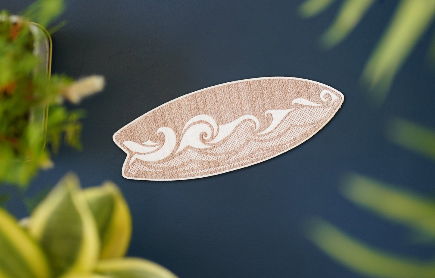 Shortboard Surfboard Wooden Sticker | 10