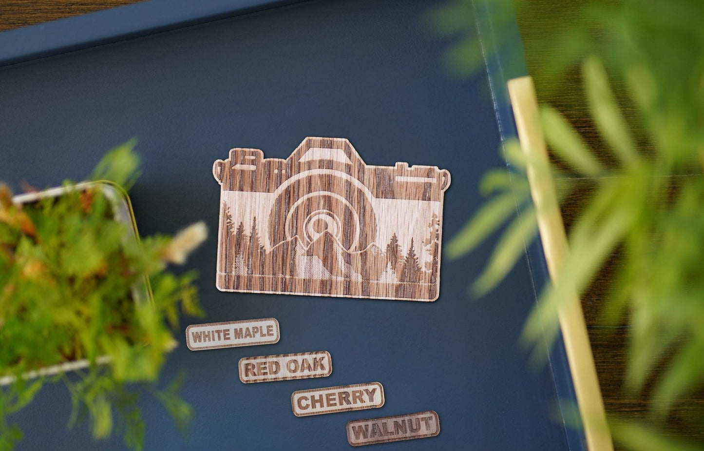 Mountain Camera Wooden Sticker | 7