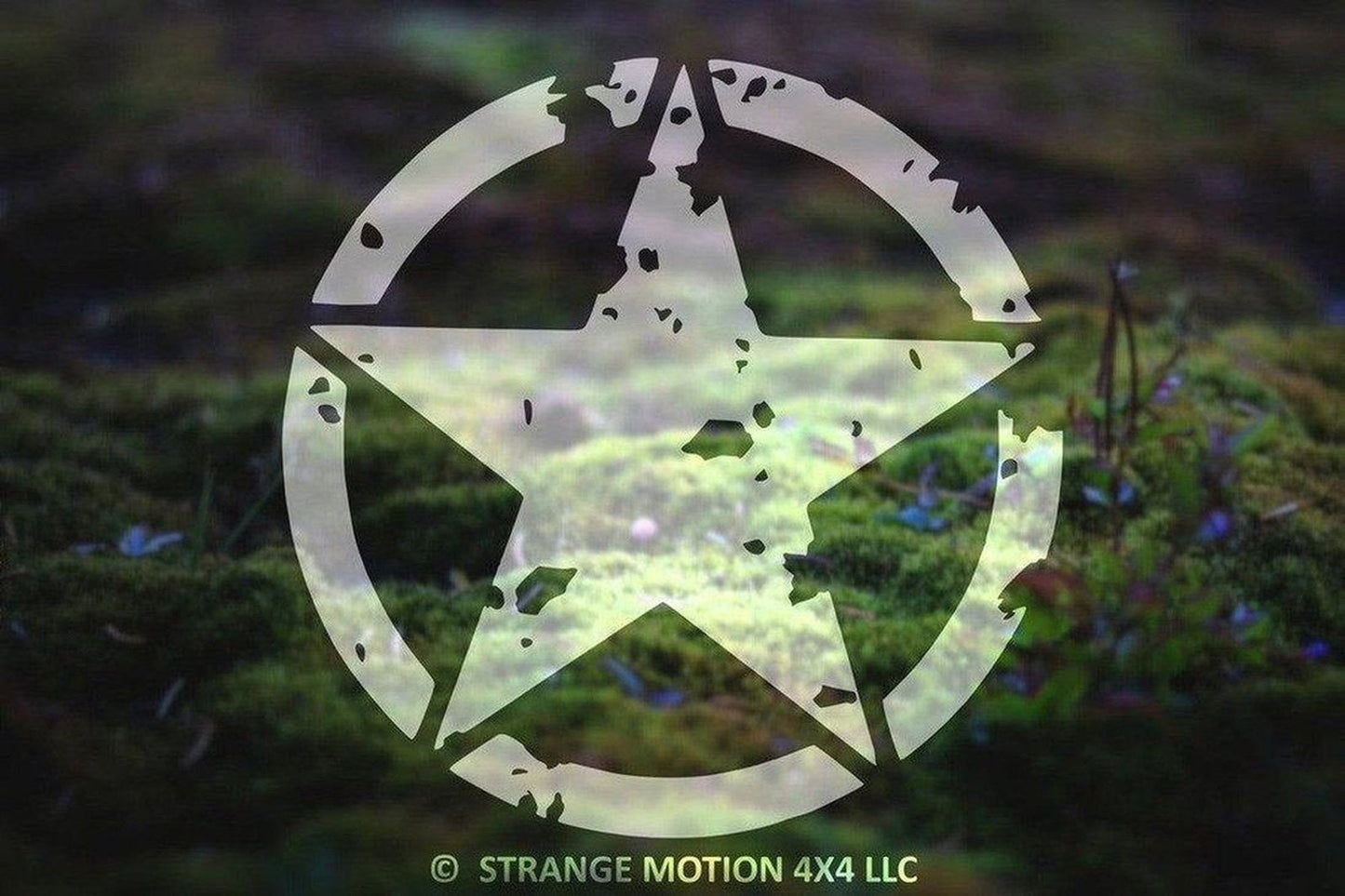 Distressed Army Star Vinyl Decal | 62
