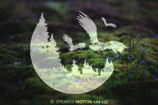 Birds and Trees Moon Vinyl Decal | 92