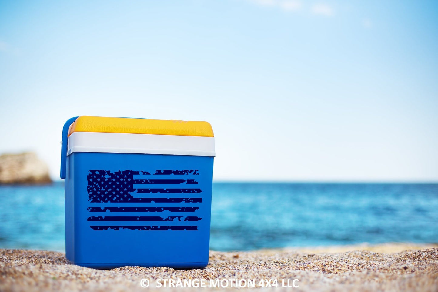 Distressed American Flag Vinyl Decal | 123
