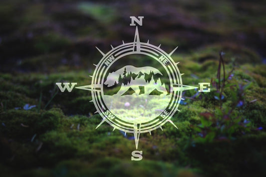 Mountain Bear Compass Vinyl Decal | 53