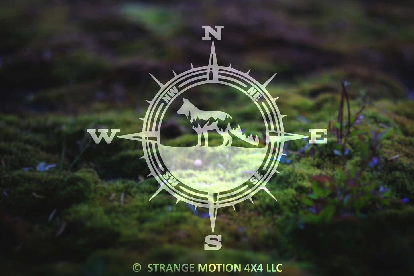 Mountain Fox Compass Vinyl Decal | 68