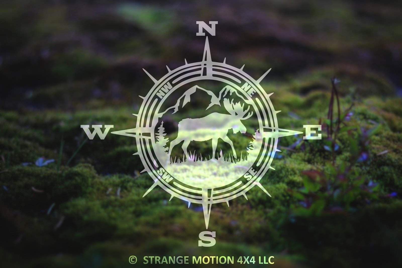 Mountain Moose Compass Vinyl Decal | 151