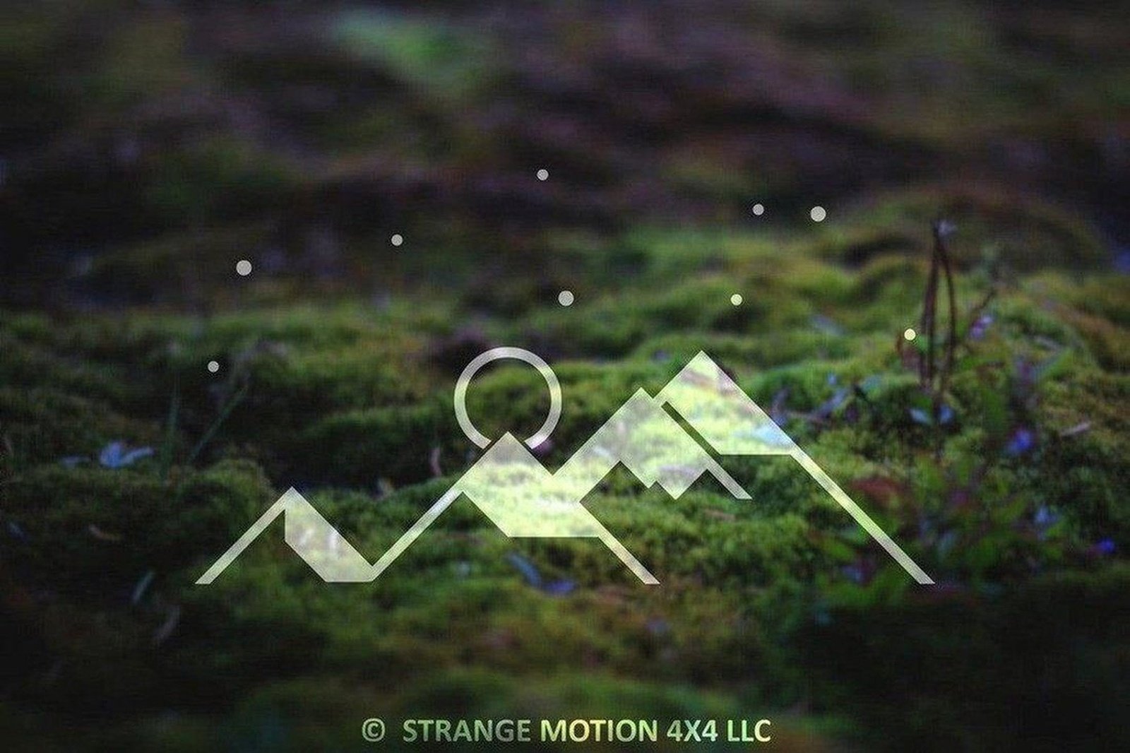 Simple Moon and Stars Over Mountains Vinyl Decal | 59