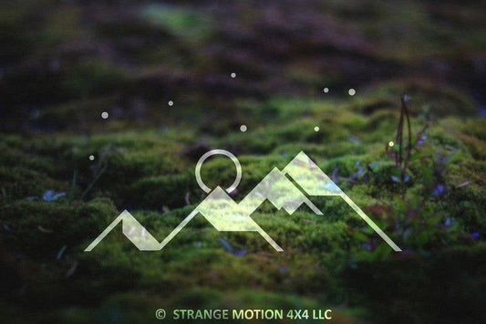 Simple Moon and Stars Over Mountains Vinyl Decal | 59