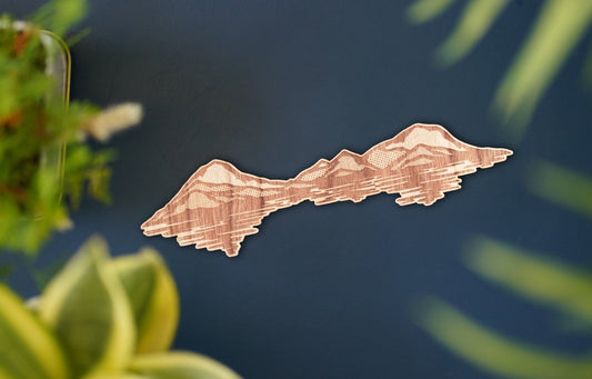 Mountains and Water Wooden Sticker | 12