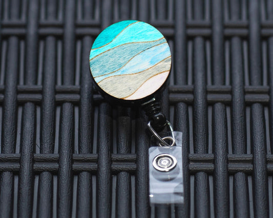 Blue Wavy Lines Badge Reel | 21B