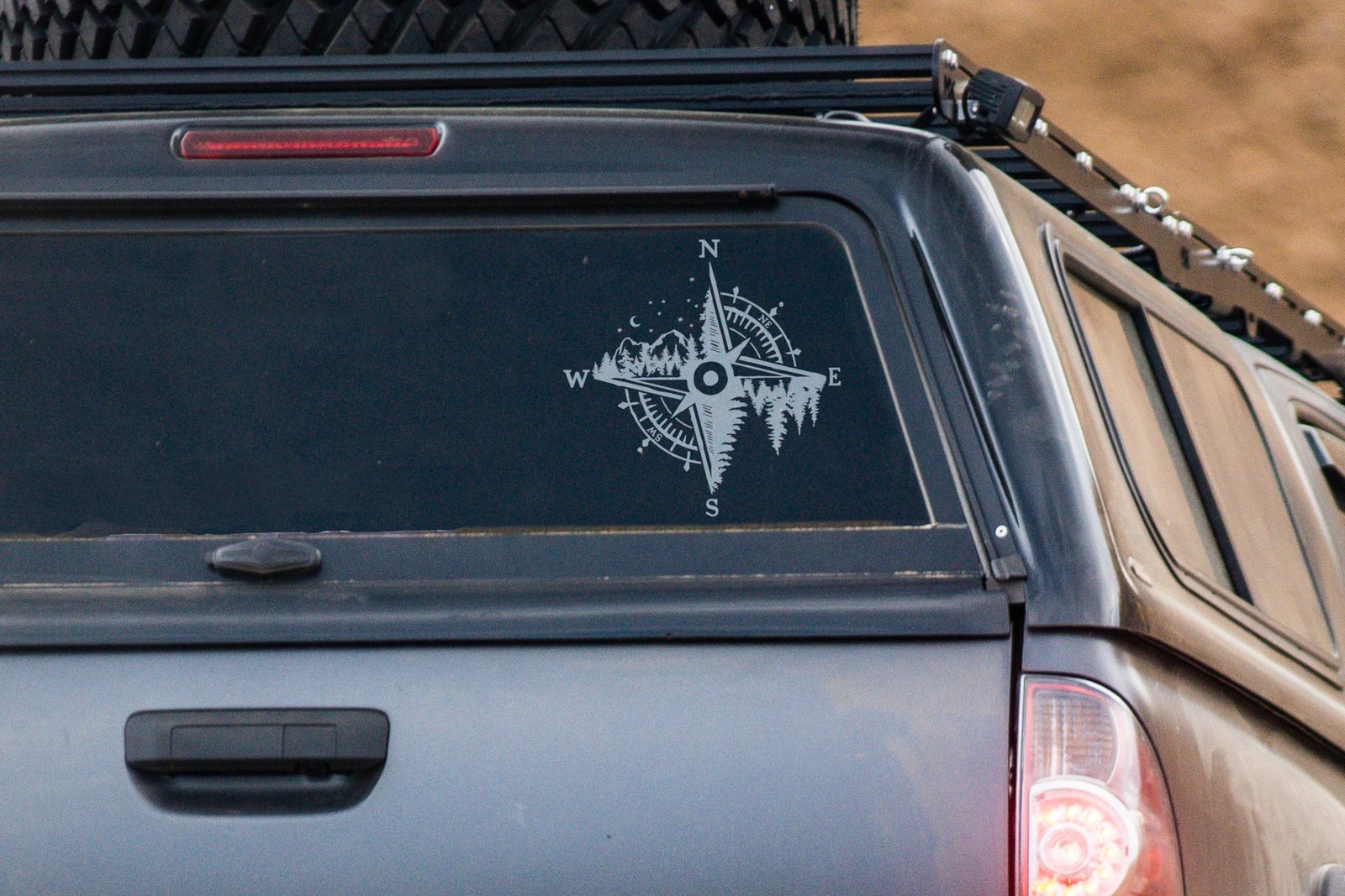 Mountains and Forest Compass Vinyl Decal | 277