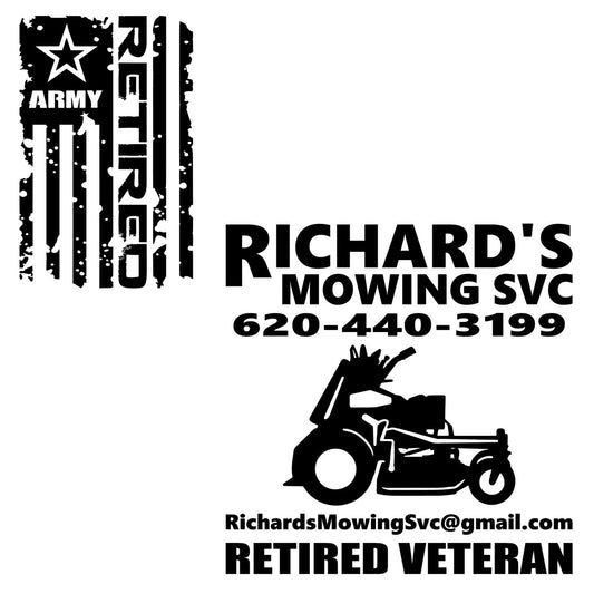 RM | Distressed RETIRED Flag White + Mowing SVC White