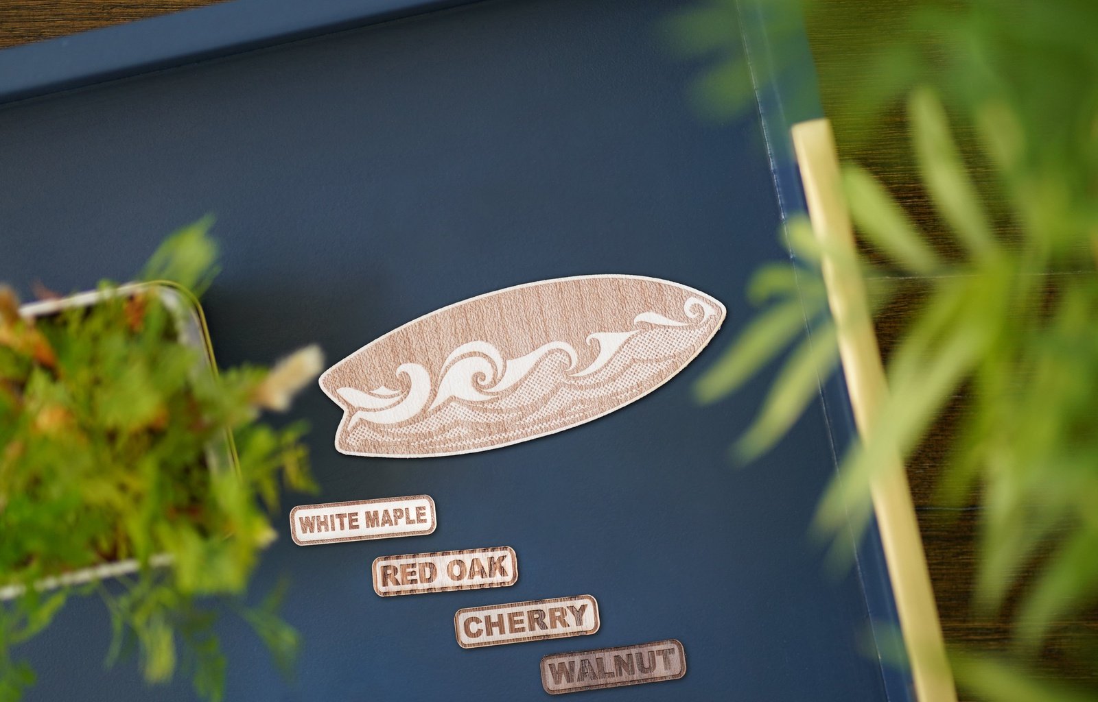 Shortboard Surfboard Wooden Sticker | 10