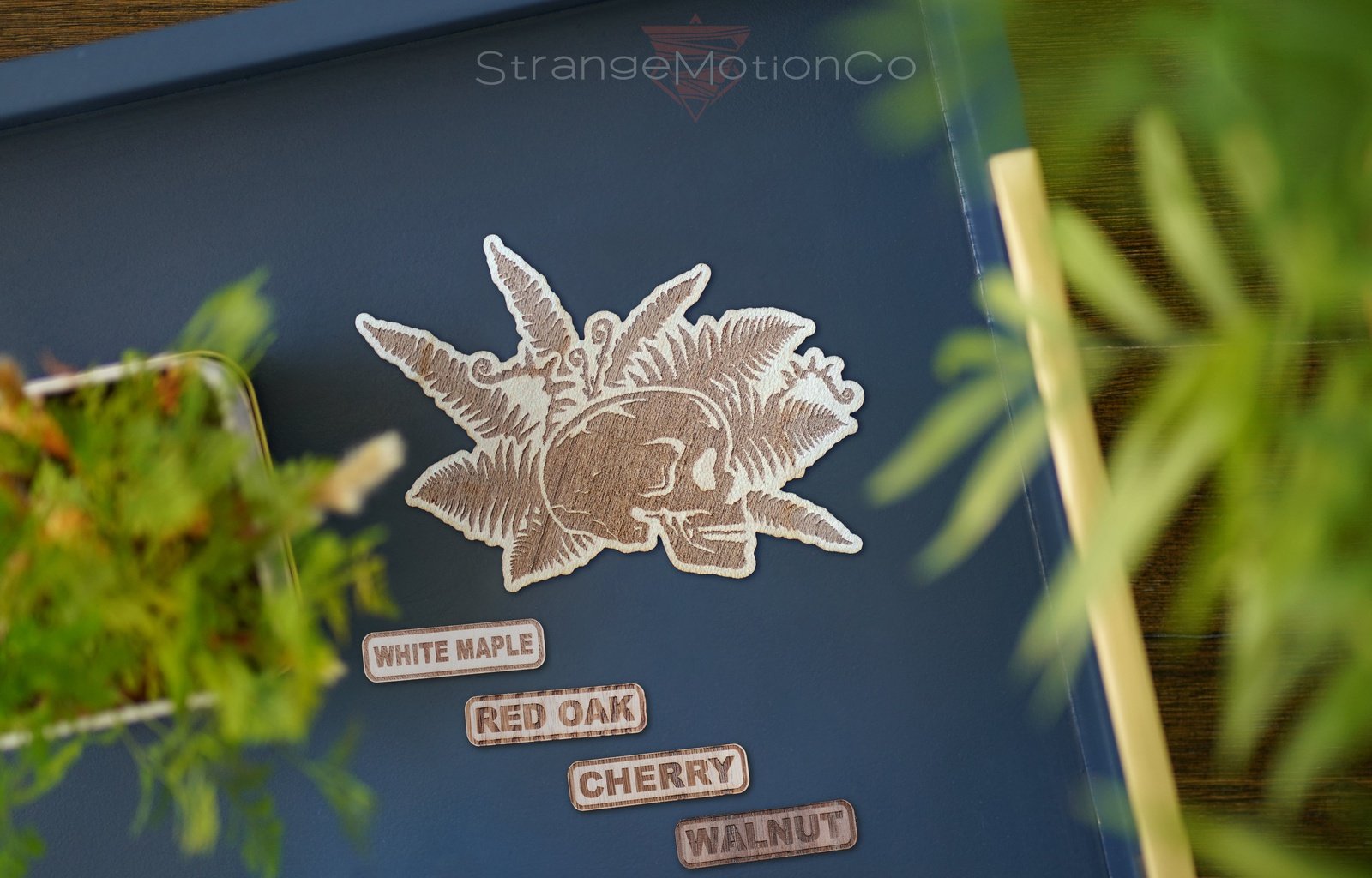 Fern Skull Wooden Sticker | 6