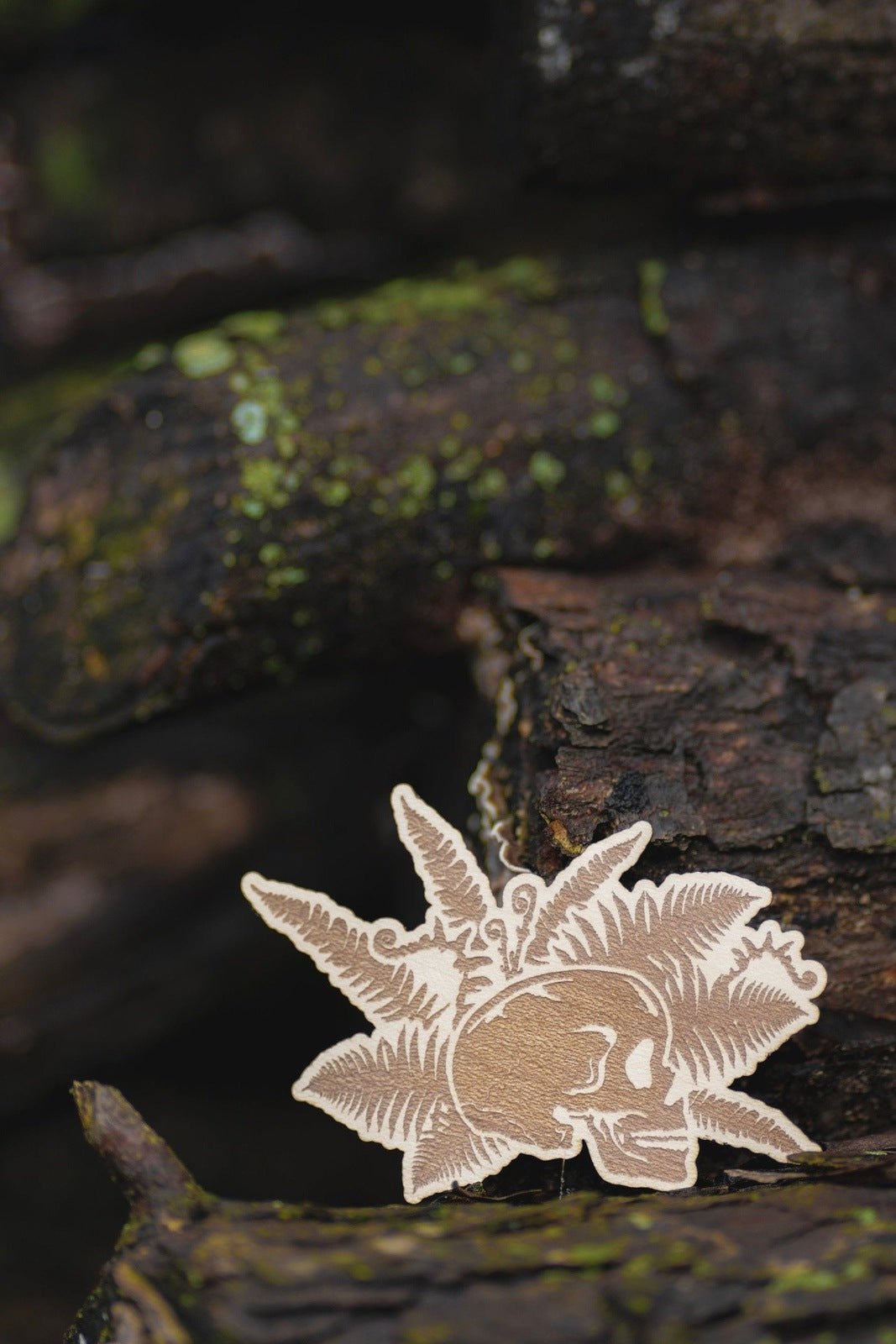 Fern Skull Wooden Sticker | 6