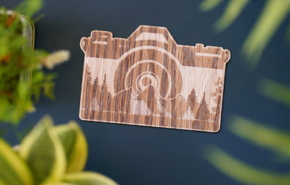 Mountain Camera Wooden Sticker | 7