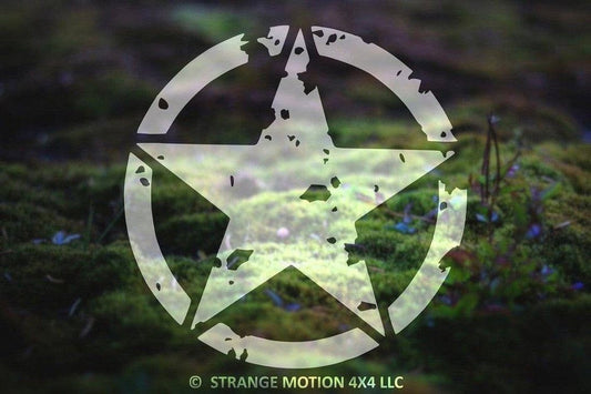 Distressed Army Star Vinyl Decal | 62