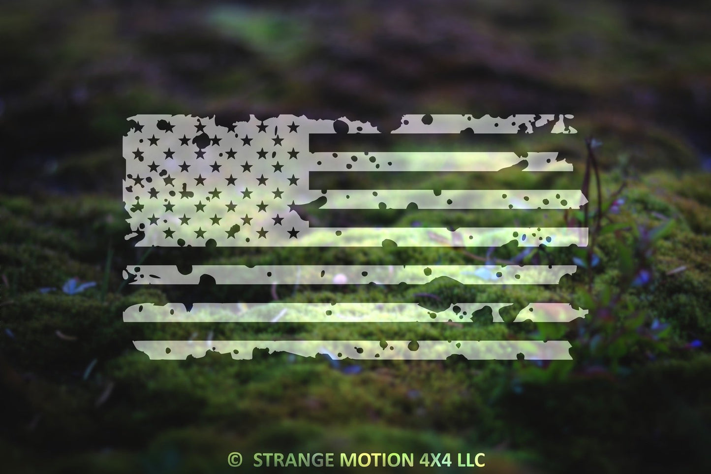 Distressed American Flag Vinyl Decal | 123