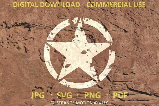 Distressed Military Star File Pack - Commercial Use