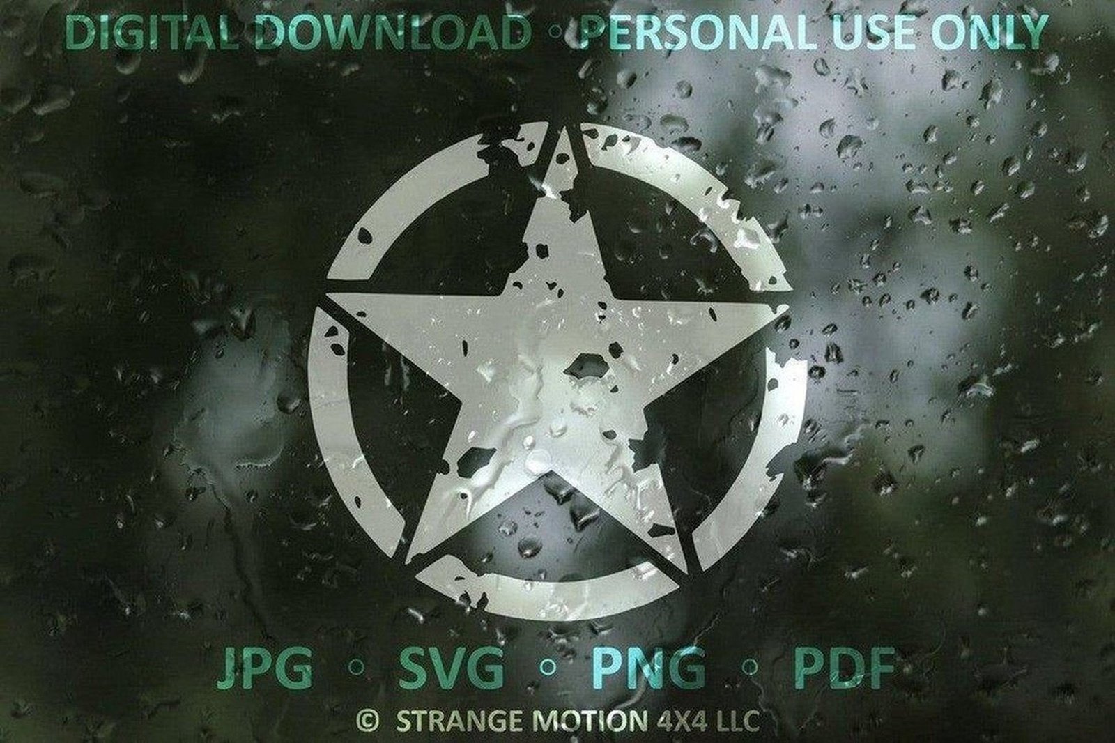Distressed Military Star File Pack - Personal Use