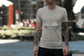 Geometric Sun and Moon Over Mountains Men's Fitted Short Sleeve T-shirt