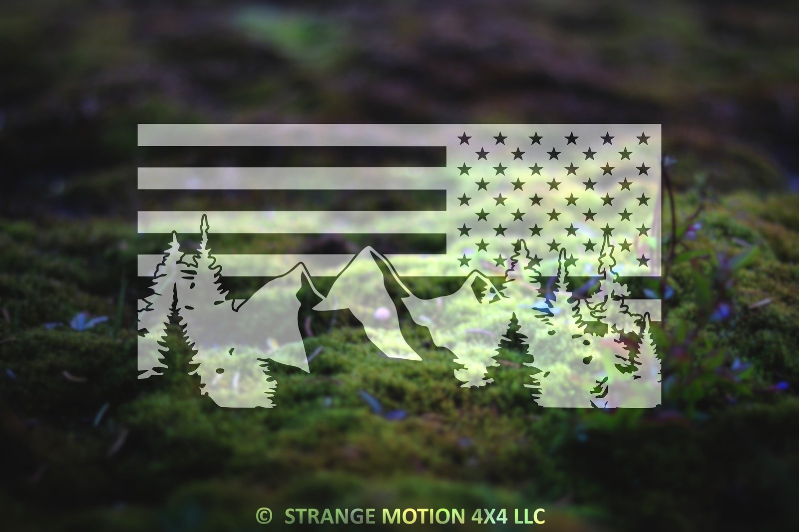 Reversed Mountain American Flag Vinyl Decal | 27R