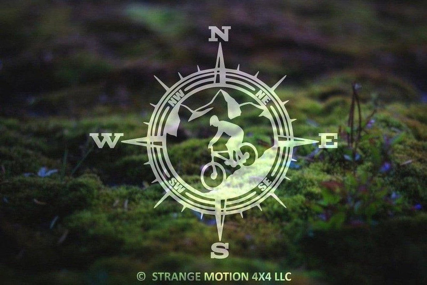 Mountain Bike Compass Vinyl Decal | 111