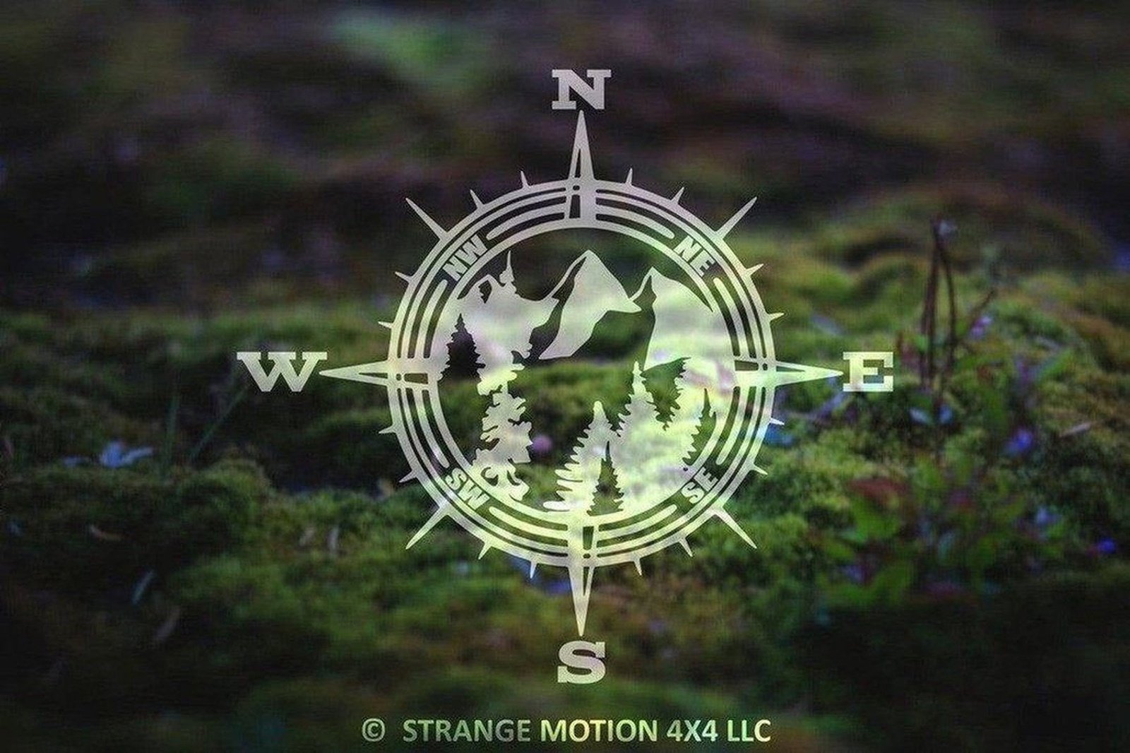 Mountain Compass Vinyl Decal | 113